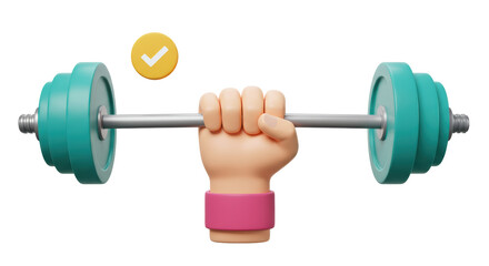 Isolated Hand with Barbell