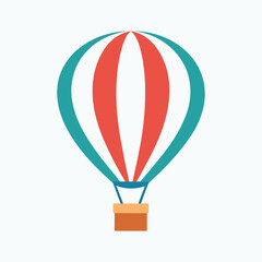 Fototapeta premium Simple hot air balloon vector illustration colorful balloon design