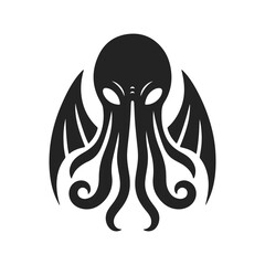 Mythic Sea Monster Illustration in Vintage Horror Style