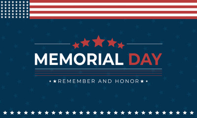 Naklejka premium Celebration of happy Memorial day modern banner or poster horizontal design background