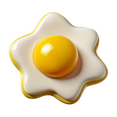 Realistic 3d illustration of a delicious fried egg ready for breakfast or brunch