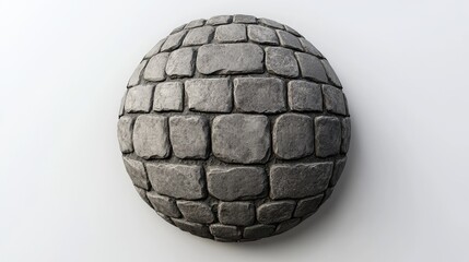 Spherical, textured representation of cobblestone pavement.