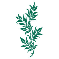 Elegant Green Leaves Forming Curve