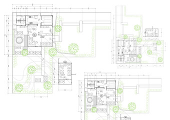 Obraz premium Floor plan designed building on the drawing.