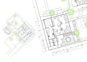 Floor plan designed building on the drawing.