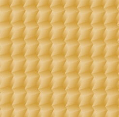 A mesmerizing geometric pattern of golden cubes forms a seamless, optical illusion. Light and shadow dance across the surface, creating depth, dimension, and a sense of endless visual rhythm.