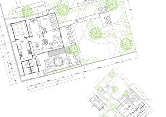 Floor plan designed building on the drawing.