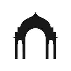 Islamic arch black silhouette for mosque or cultural heritage site