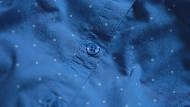 Close-up of a blue dress with button