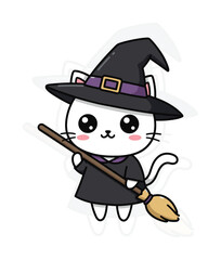 Witch Cat Illustration