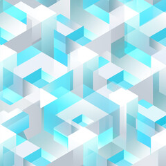 Obraz premium Digital Architecture Surface Cyan Silver Seamless Tile