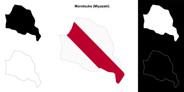 Morotsuka (Miyazaki) outline map set
