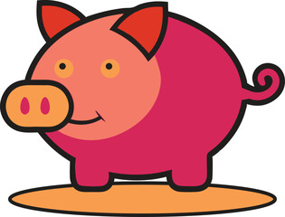 Pig  vector icon, Pig icon vector illustration