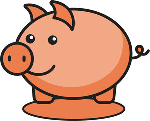 Pig  vector icon, Pig icon vector illustration