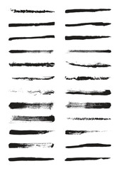 Collection of different Hand drawn black dry marker chalk strokes isolated on white background. Collection of hand drawn templates. Can be used and edit easily. Perfect for digital art, banners.EPS 10
