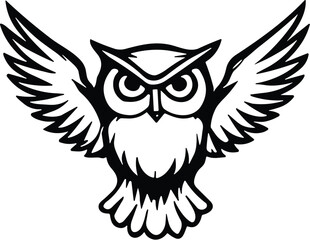 Fototapeta premium Owl vector black silhouette cricut design for T-Shirt