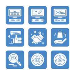 Marketing icon set with editable stroke. Digital Marketing set of web icons. Vector icons collection