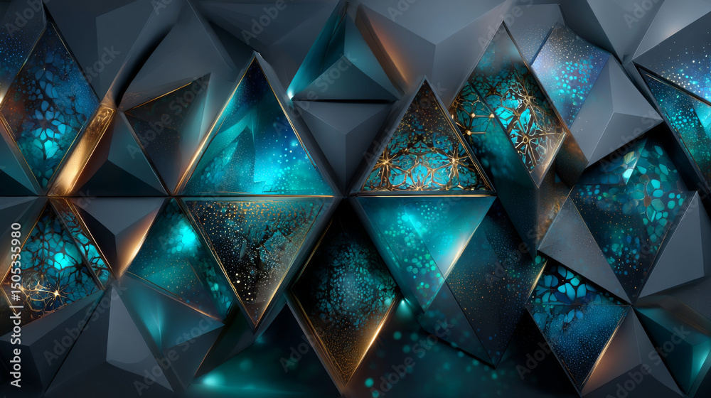 Poster abstract vector pattern, repeat geometric triangle mosaic background