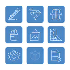 Design Tools icon set. Vector icon illustration