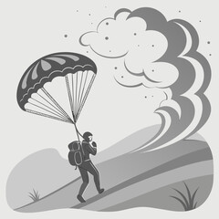  Abstract Powder Smoke Cloud – Monochrome