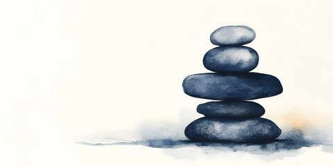 Fototapeta premium Zen Stones Abstract Minimalist Shapes Calm Balance Design
