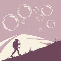 Floating 3D Glass Spheres on Gradient Pastel