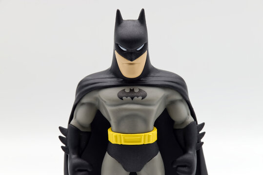 Bologna - Italy - May 11, 2025: iconic Batman vinyl figure by Minix Collectible Figurines in detailed close-up view