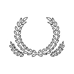 Golden Laurel Wreath Vector Illustration Symbolizing Victory and Success