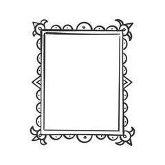 PNG black frame ornament design scribble vintage outline grunge card retro background cute set drawing banner label vignette hand drawn


