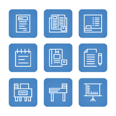 Education icon set collection. Editable stroke. Vector illustration