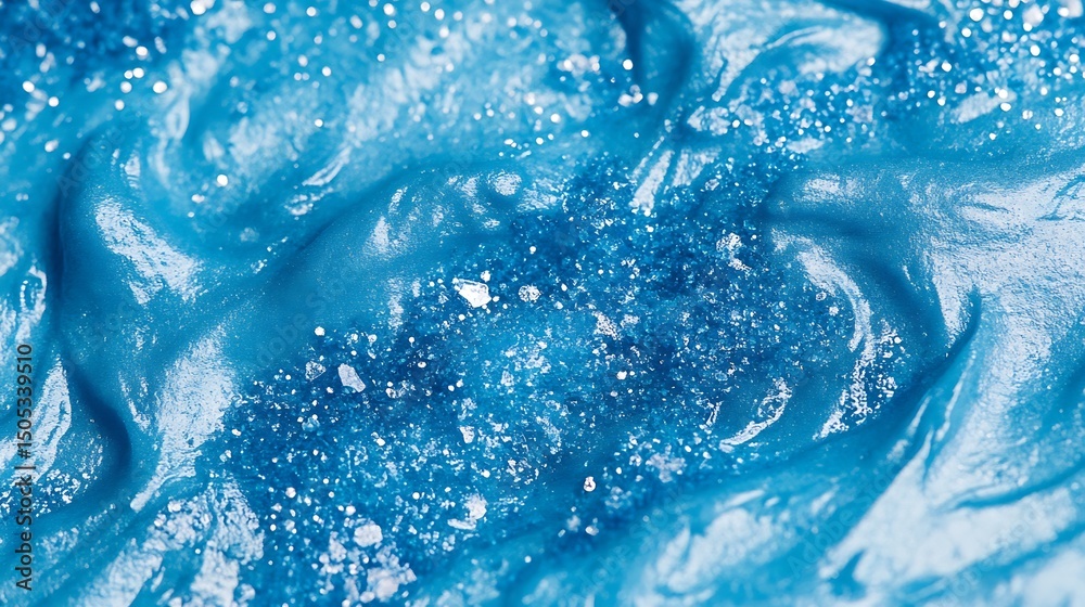 Poster iridescent blue texture with glittering specks and smooth surface background