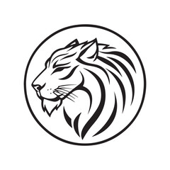 Vector illustration of a pensive lion with a calm and meaningful expression. Showing strength, wisdom and serenity in one image isolated on white background.