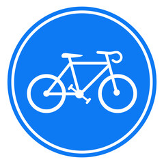 Obraz premium Bicycle sign icon. Bicycle lane road sign. Vector illustration design