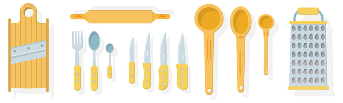 PNG cooking utensil kitchen background plate vector pan knife spoon crockery grater saucepan equipment food baking icon tool dish

