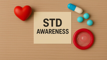 sexually transmitted diseases STD awareness day concept promoting health sex education, prevention, and safe practices