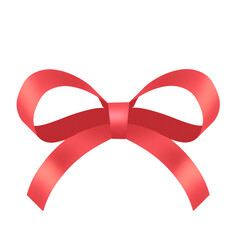 赤いリボンのイラスト素材　