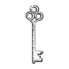 secret skeleton key sketch hand drawn vector
