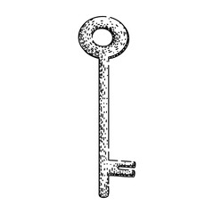 lock skeleton key sketch hand drawn vector