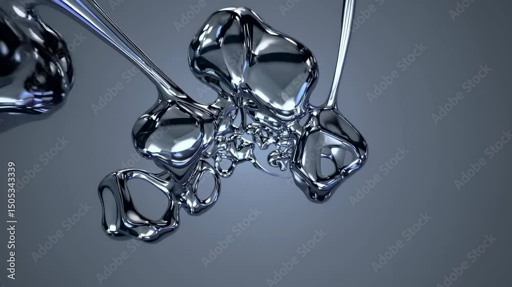 Poster abstract shapes floating and rotating slowly in space