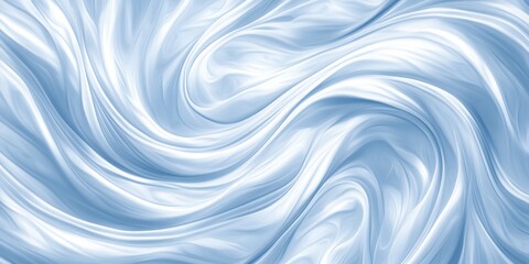 Abstract Background With Delicate Vivid Fluid Waves In Pastel Blue Tones, Dynamic Wavy Pattern