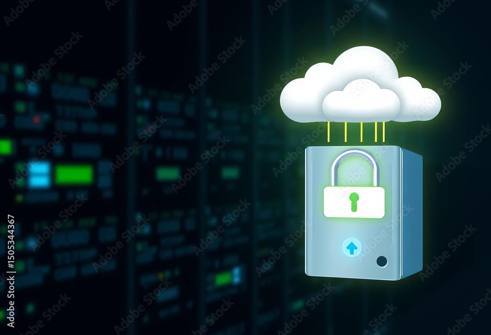 Poster cloud server backup, secure file upload, data storage, online access, monitored system, cloud comput
