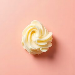 Radiant Coconut Butter: Tranquil Beauty on Soft Rose Background