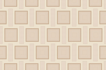 Seamless geometric pattern with squares. Vector illustration. Striped textured retro background.