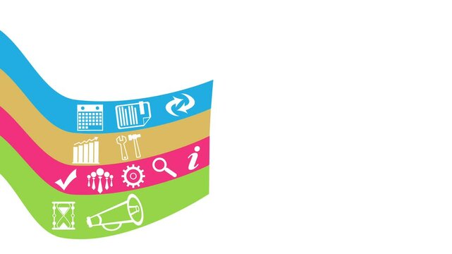 Usability Testing Colorful Waves Business Symbols Left Blinking Text 