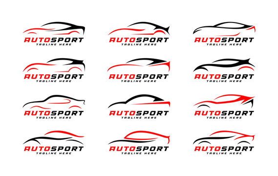 autosport line art car logo collection
