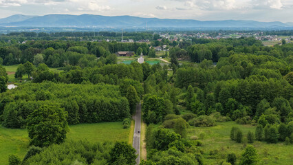 Obraz premium Gilowice ulica Starorzeczna po przebudowie, Śląsk.