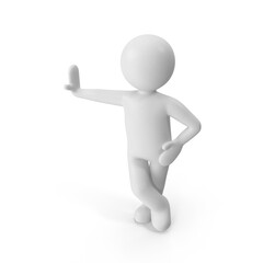 3d small people - leaning on a empty