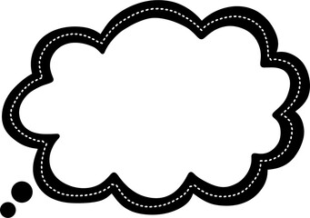 흑백 구름 점선 말풍선 아이콘 세트(black speech bubble drawing icon set)