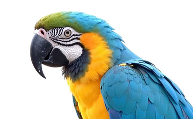 Fototapeta premium blue and yellow macaw isolated on transparent background, PNG 