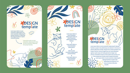 Design template for social networks or advertising of veterinary medicine, animal feed.